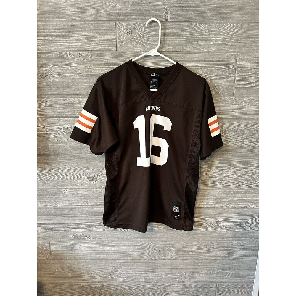 Cleveland Browns #16 Cribbs NFL Brown Football Jersey‎ Youth Large 14-16